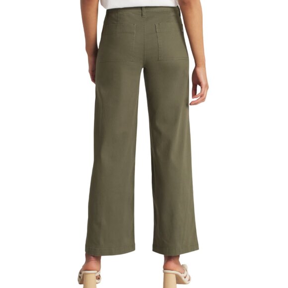 1822 Denim Aurelle High Rise Wide Leg Jean Olive Green Women's 8 Inseam 30" - Picture 3 of 5